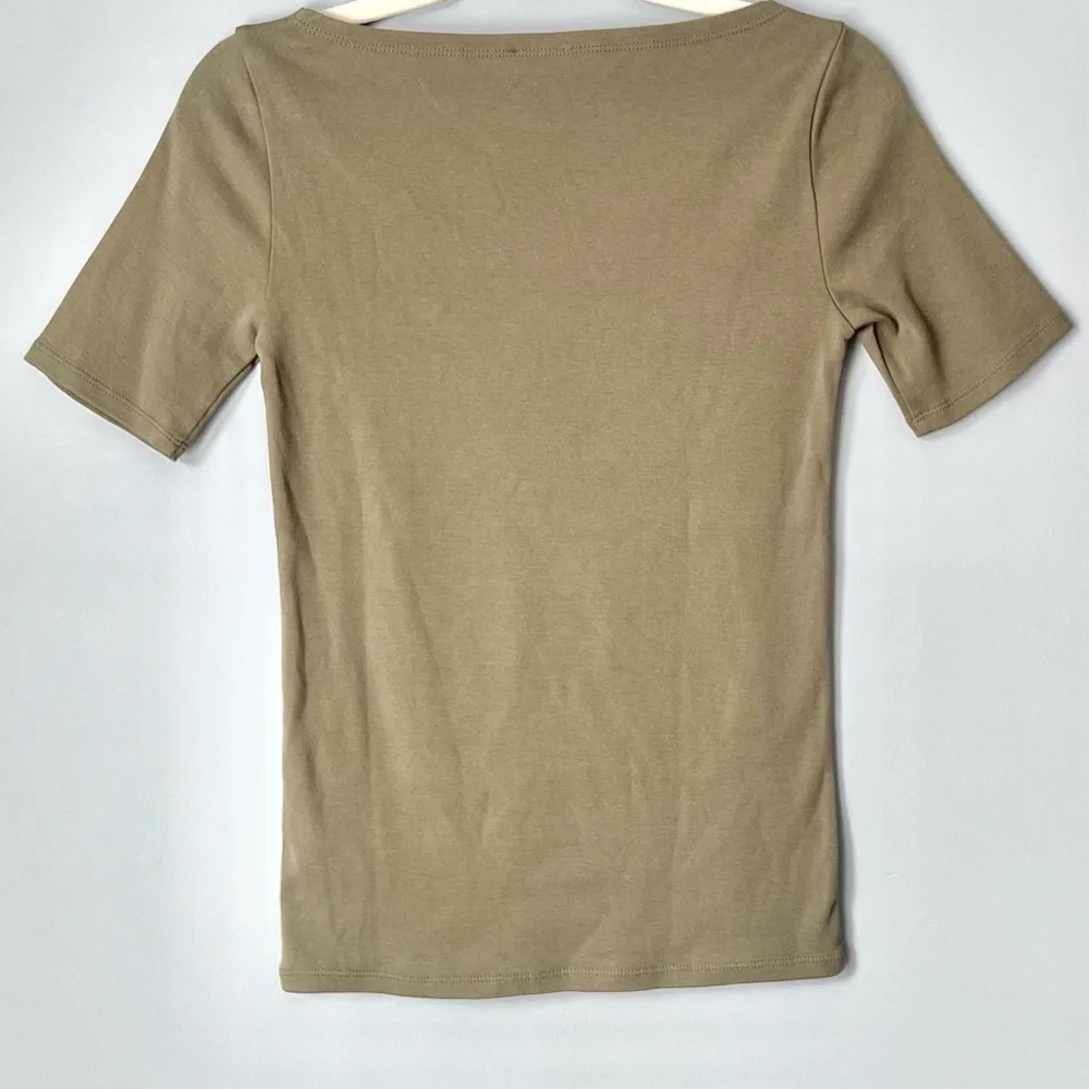 J.Crew Perfect-Fit Open-Neck Tee | Frosty Olive | Size XS